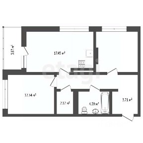 Продается 2-комн. квартира, 59,1 м²