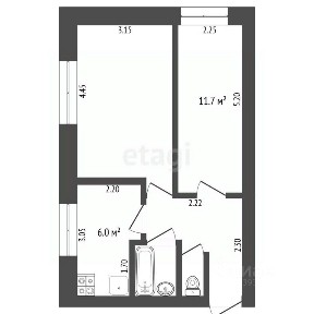 Продается 2-комн. квартира, 42,5 м²