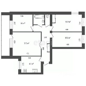 Продается 4-комн. квартира, 74,2 м²
