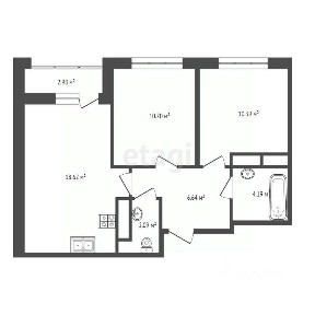 Продается 2-комн. квартира, 52,5 м²