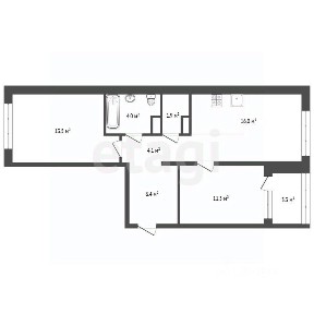 Продается 2-комн. квартира, 56,7 м²