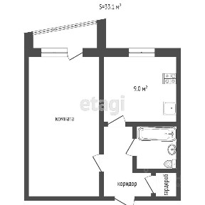 Продается 1-комн. квартира, 33,8 м²