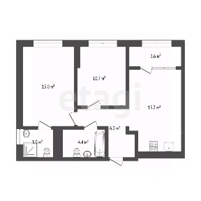 Продается 2-комн. квартира, 56,8 м²