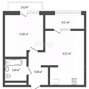 Продается 1-комн. квартира, 42,2 м²