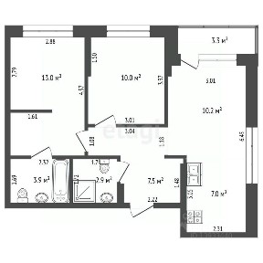 Продается 2-комн. квартира, 54,2 м²