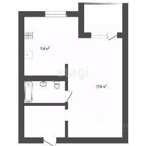 Продается студия, 37,8 м²