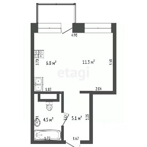 Продается студия, 27,7 м²