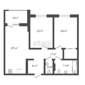 Продается 2-комн. квартира, 60,4 м²