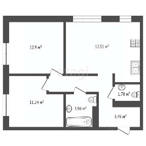 Продается 2-комн. квартира, 56,3 м²