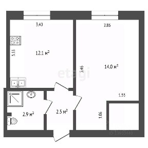 Продается 1-комн. квартира, 31,5 м²