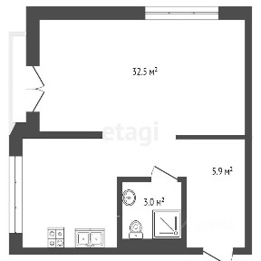 Продается 1-комн. квартира, 41 м²
