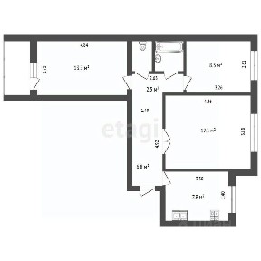 Продается 3-комн. квартира, 60,8 м²