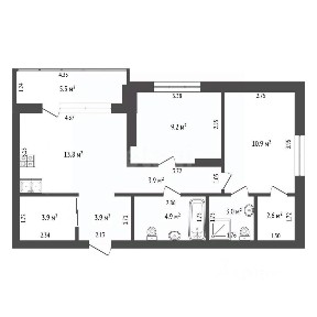Продается 2-комн. квартира, 56,1 м²