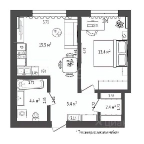 Продается 1-комн. квартира, 41,1 м²
