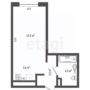 Продается студия, 27,5 м²