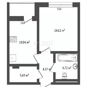 Продается 1-комн. квартира, 37,2 м²
