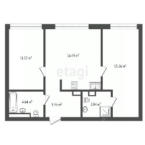 Продается 2-комн. квартира, 57,7 м²