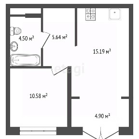 Продается 1-комн. квартира, 40,8 м²