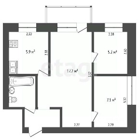 Продается 3-комн. квартира, 41 м²