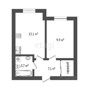Продается 1-комн. квартира, 34,2 м²