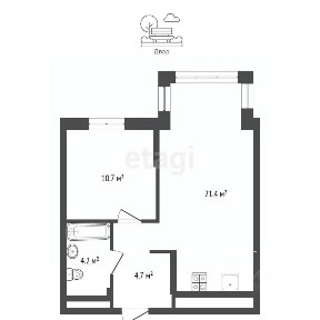 Продается 1-комн. квартира, 40,8 м²