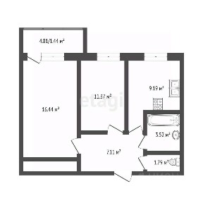 Продается 2-комн. квартира, 49,1 м²