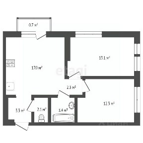 Продается 2-комн. квартира, 54,2 м²