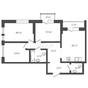 Продается 3-комн. квартира, 78,7 м²