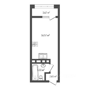 Продается студия, 22,6 м²