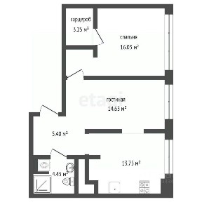 Продается 2-комн. квартира, 57,7 м²