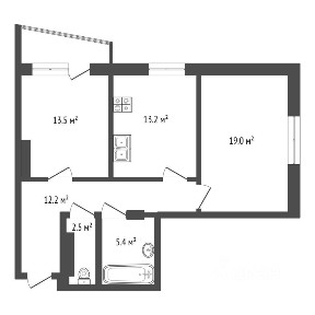 Продается 2-комн. квартира, 72,4 м²