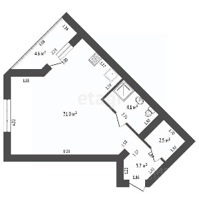 Продается студия, 40,9 м²