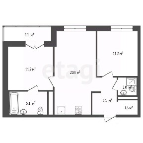 Продается 2-комн. квартира, 58,5 м²