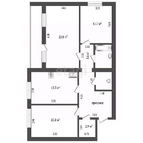 Продается 3-комн. квартира, 105 м²