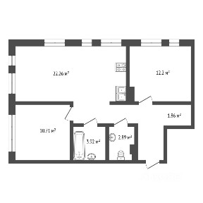 Продается 2-комн. квартира, 64 м²