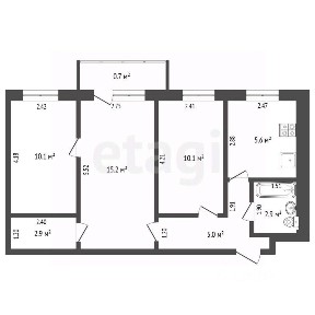 Продается 3-комн. квартира, 53,5 м²