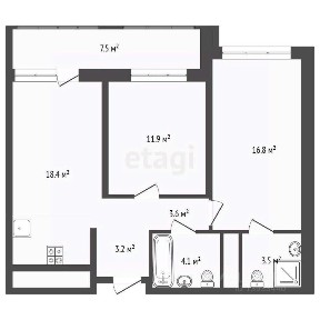 Продается 2-комн. квартира, 69 м²