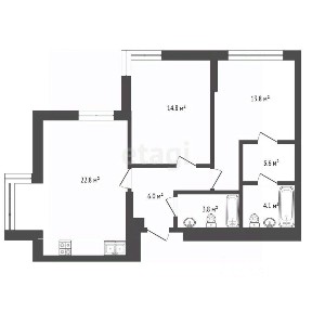 Продается 2-комн. квартира, 68,9 м²