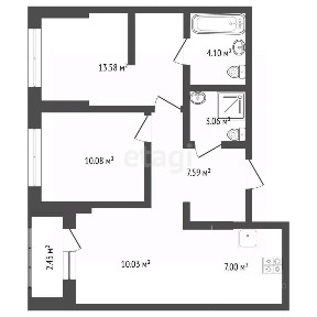 Продается 2-комн. квартира, 54,7 м²