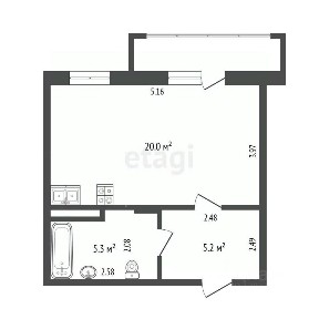 Продается студия, 30 м²