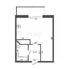Продается студия, 28 м²