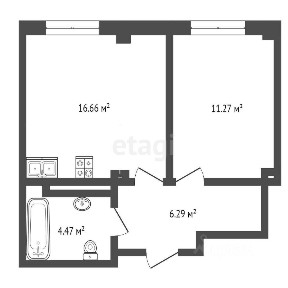 Продается 1-комн. квартира, 41,2 м²