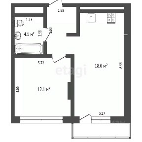 Продается 1-комн. квартира, 41,3 м²