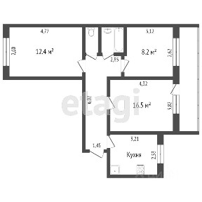 Продается 3-комн. квартира, 60,1 м²