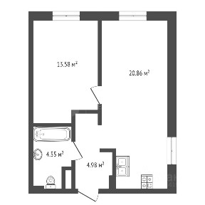 Продается 1-комн. квартира, 44,5 м²