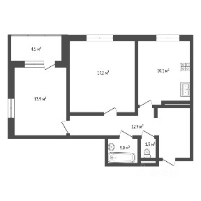 Продается 2-комн. квартира, 58,4 м²