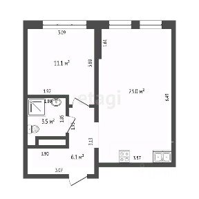Продается 1-комн. квартира, 43,7 м²