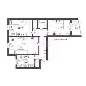 Продается 3-комн. квартира, 66,4 м²