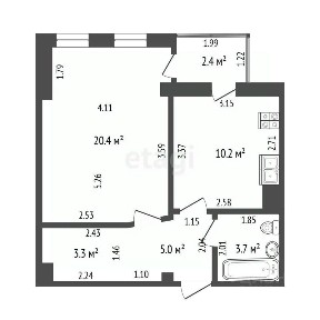Продается 1-комн. квартира, 42,6 м²