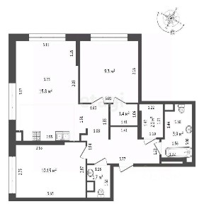 Продается 2-комн. квартира, 53,1 м²